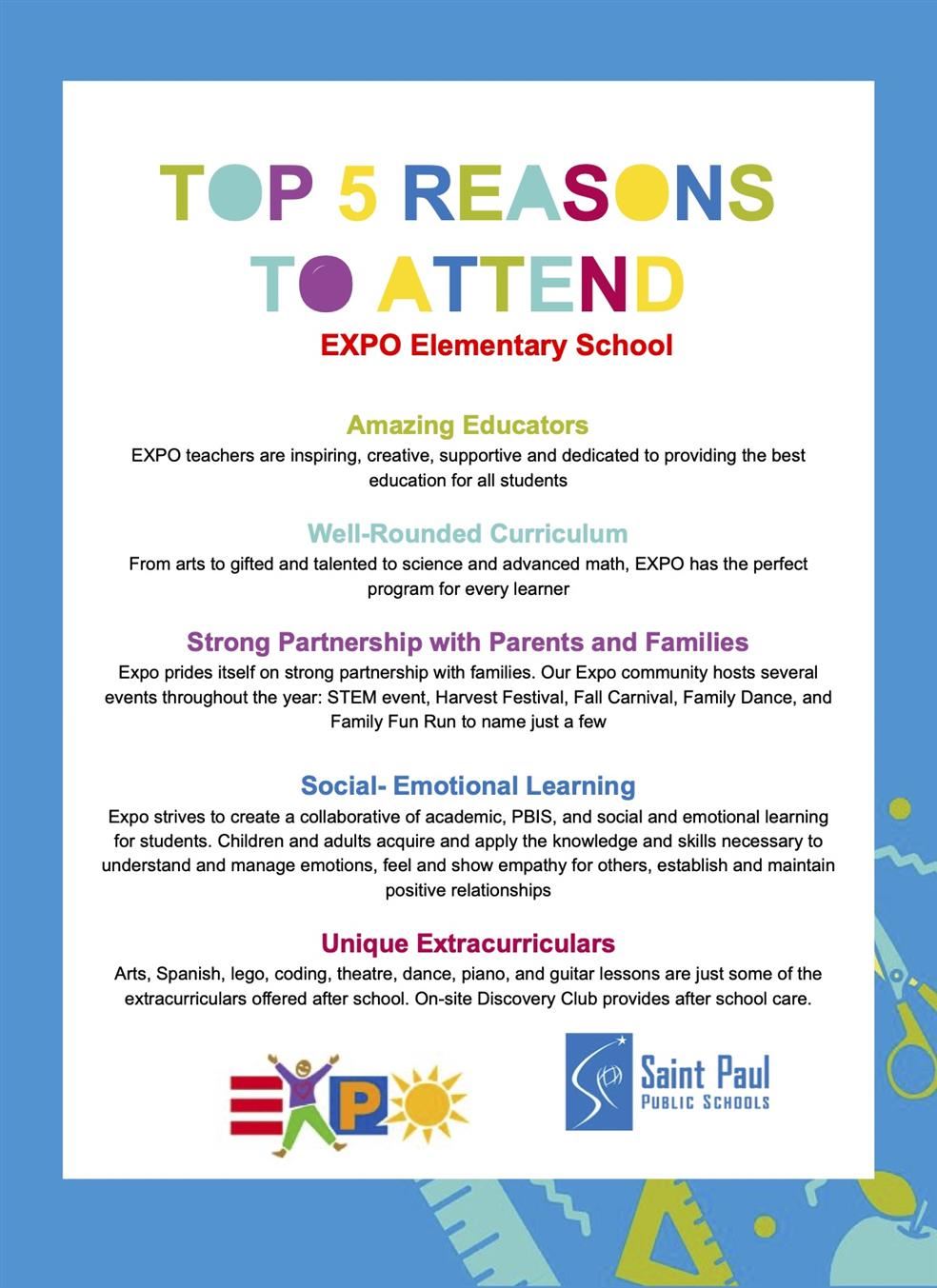 Top 5 Reasons To Attend EXPO Elementary